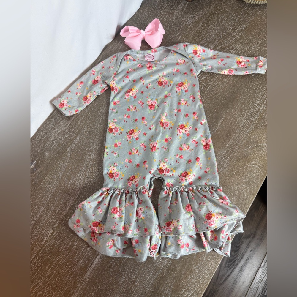 Isla Grace Floral Ruffle Baby Outfit